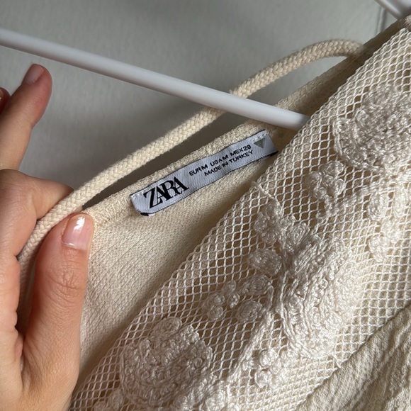 Zara Cream embroidered romper jumpsuit - Picture 7 of 7